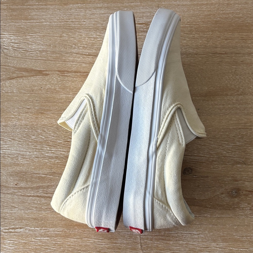 Vans Classic Canvas Cream Slip-On Shoes - Picture 7 of 10